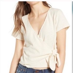 Madewell Texture & Thread Wrap-Tie Top- Size Med
